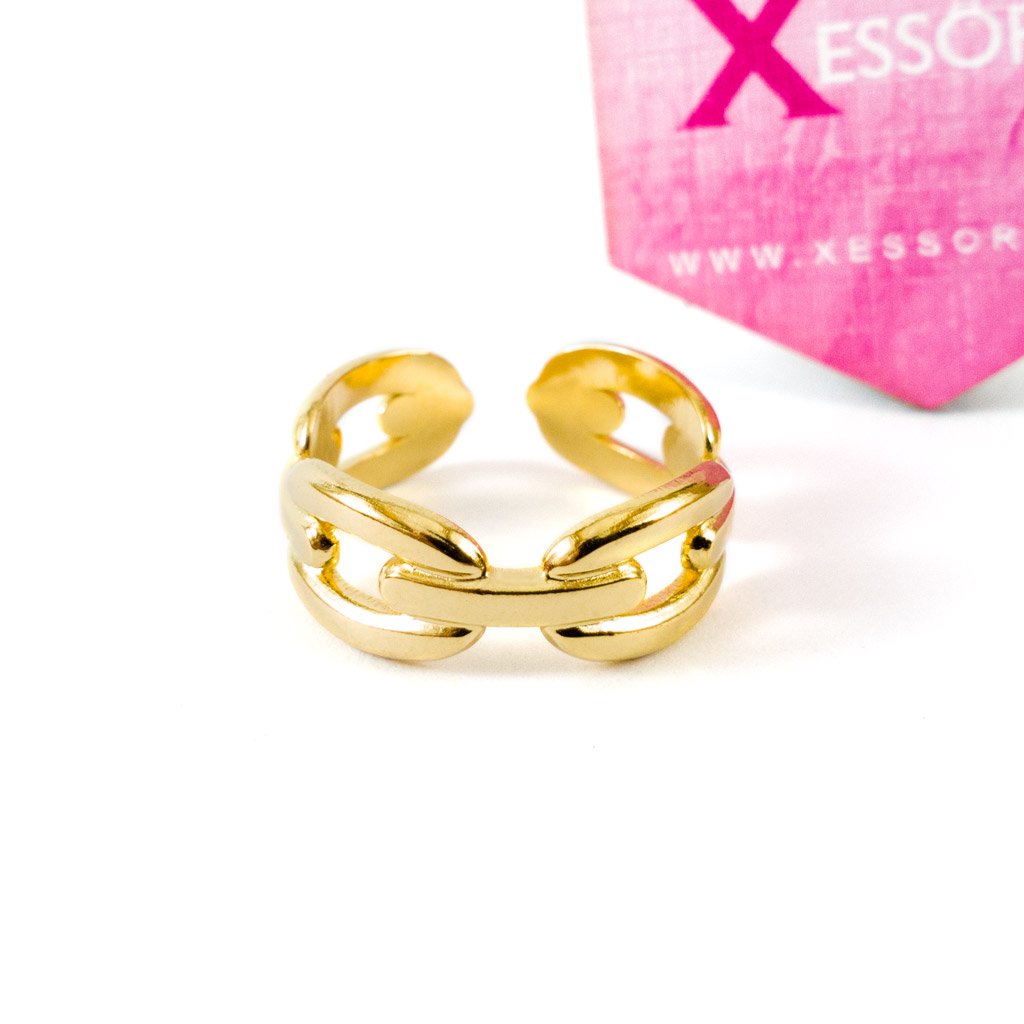 Open Chain Link Ring - Gold - Xessories