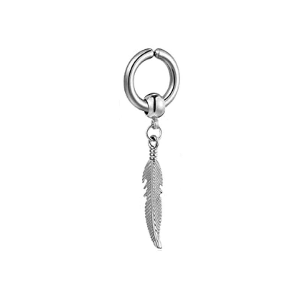 Shop online Feather Hoop V2 - Silver - Non-pierced - Single - Xessories